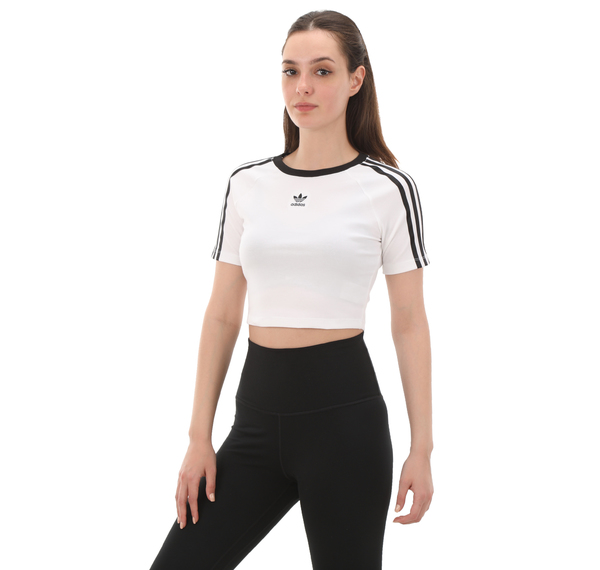 adidas 3 S Baby Tee Kadın T-Shirt Beyaz adidas 3 S Baby Tee Kadın T-Shirt Beyaz
