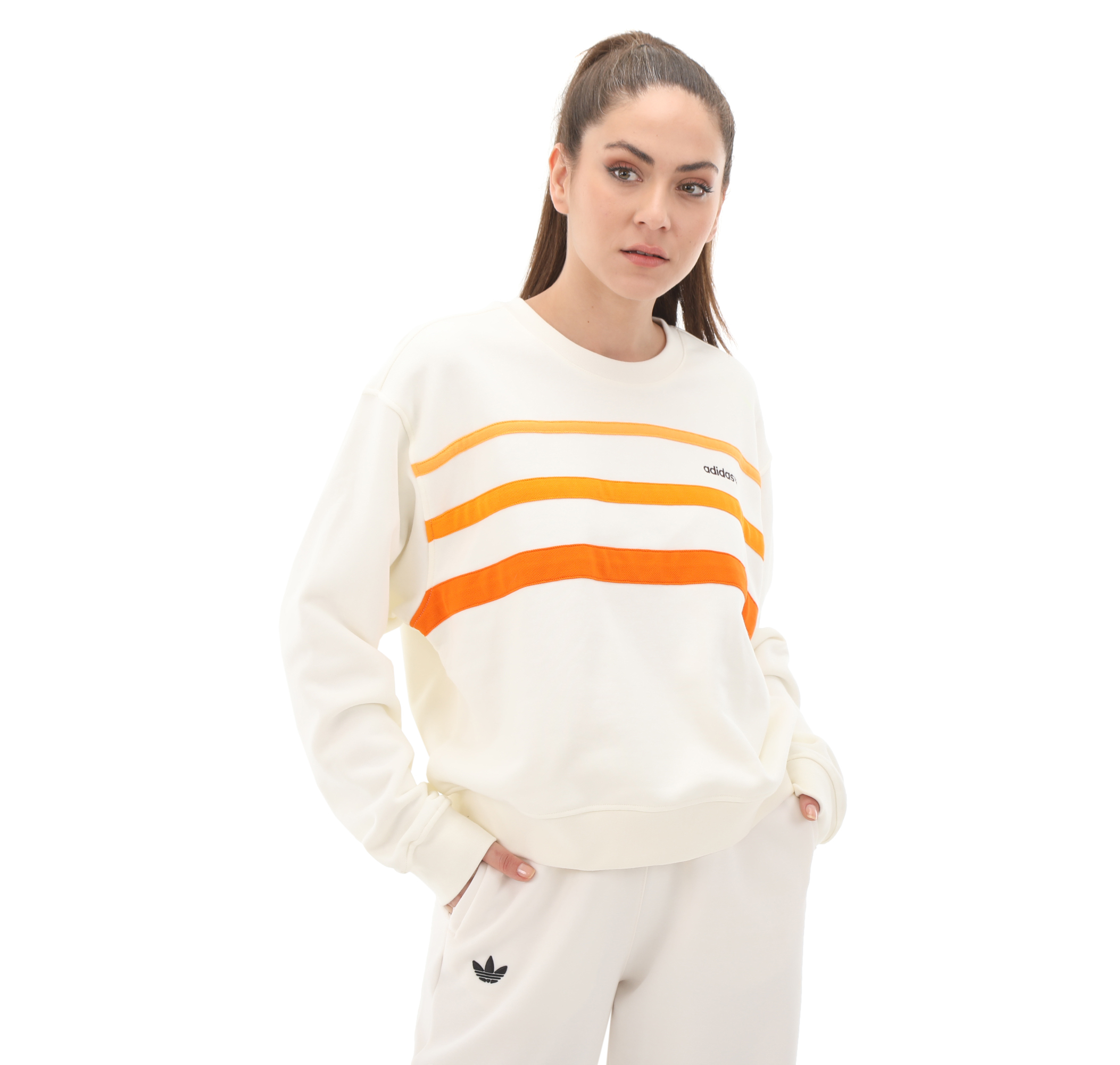 adidas 80S Sweatsh rt Kad n Beyaz Sweatshirt Sneakscloud