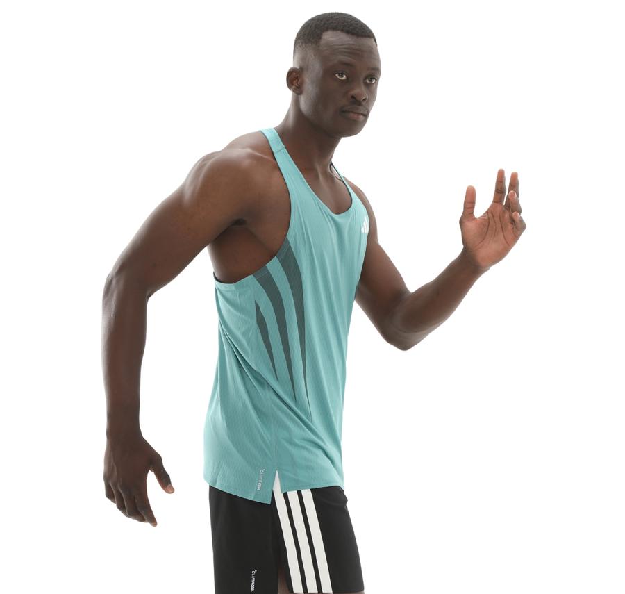 adidas Adızero A Sgl M Erkek T-Shirt Turkuaz adidas Adızero A Sgl M Erkek T-Shirt Turkuaz