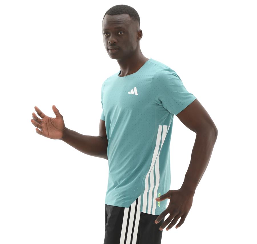 adidas Adızero Tee M Erkek T-Shirt Turkuaz adidas Adızero Tee M Erkek T-Shirt Turkuaz