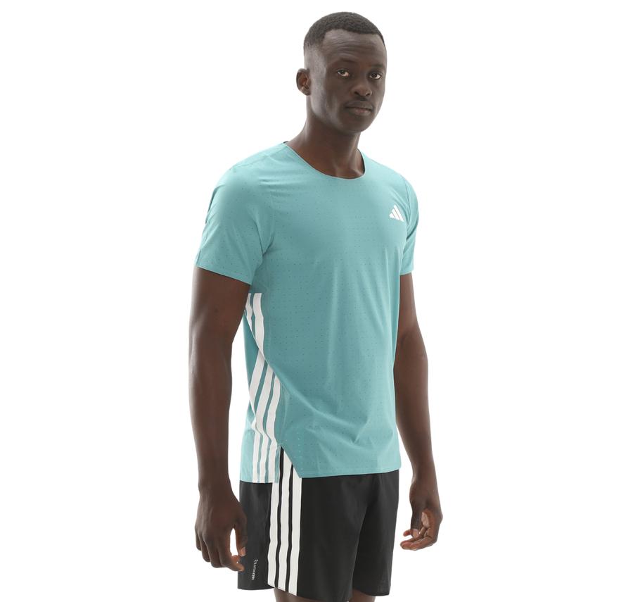 adidas Adızero Tee M Erkek T-Shirt Turkuaz adidas Adızero Tee M Erkek T-Shirt Turkuaz