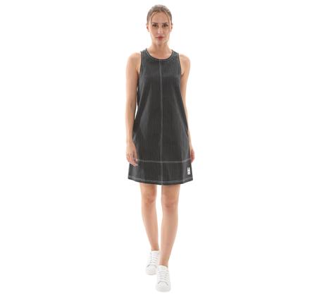 adidas Allover Print Midi Dungaree Dress Kadın Elbise - Etek Siyah
