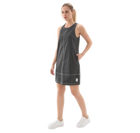 adidas Allover Print Midi Dungaree Dress Kadın Elbise - Etek Siyah