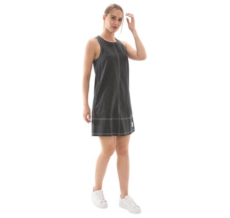 adidas Allover Print Midi Dungaree Dress Kadın Elbise - Etek Siyah