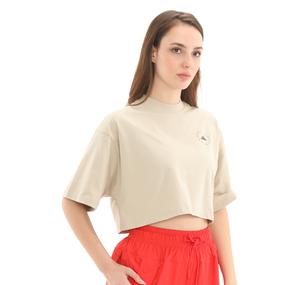 adidas By Stella Mccartney Crop Kadın T-Shirt Bej