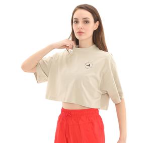 adidas By Stella Mccartney Crop Kadın T-Shirt Bej