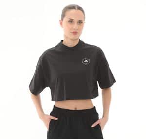 adidas By Stella Mccartney Crop Kadın T-Shirt Siyah