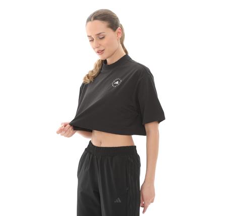 adidas By Stella Mccartney Crop Kadın T-Shirt Siyah