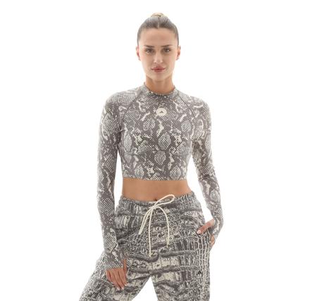 adidas By Stella Mccartney Training Longsleeve Crop Kadın T-Shirt Gri