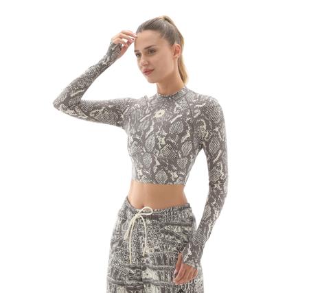 adidas By Stella Mccartney Training Longsleeve Crop Kadın T-Shirt Gri