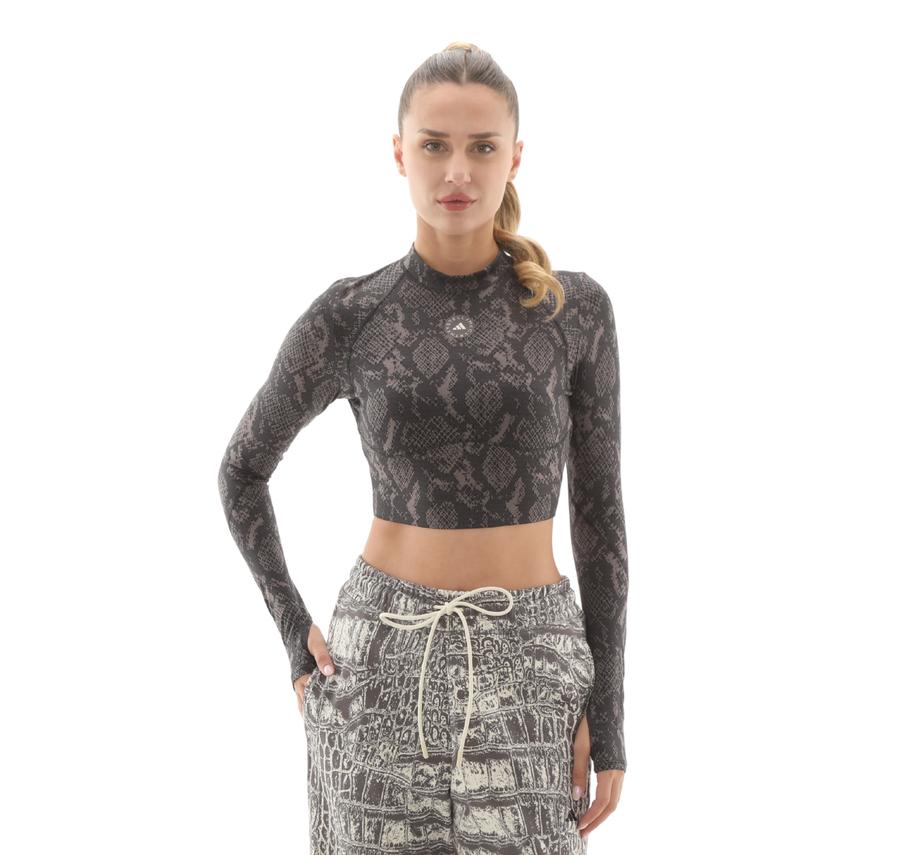 adidas By Stella Mccartney Training Longsleeve Kadın T-Shirt Gri adidas By Stella Mccartney Training Longsleeve Kadın T-Shirt Gri