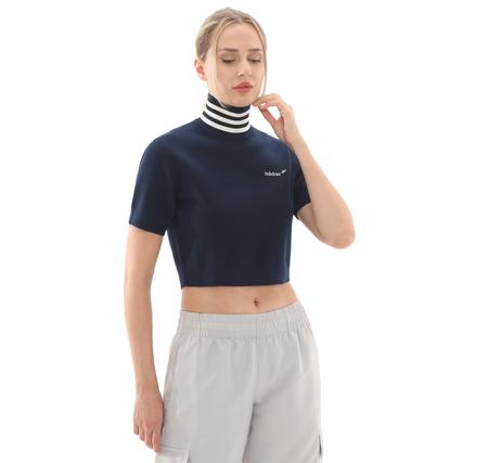 adidas Crop Turtleneck Kadın T-Shirt Lacivert