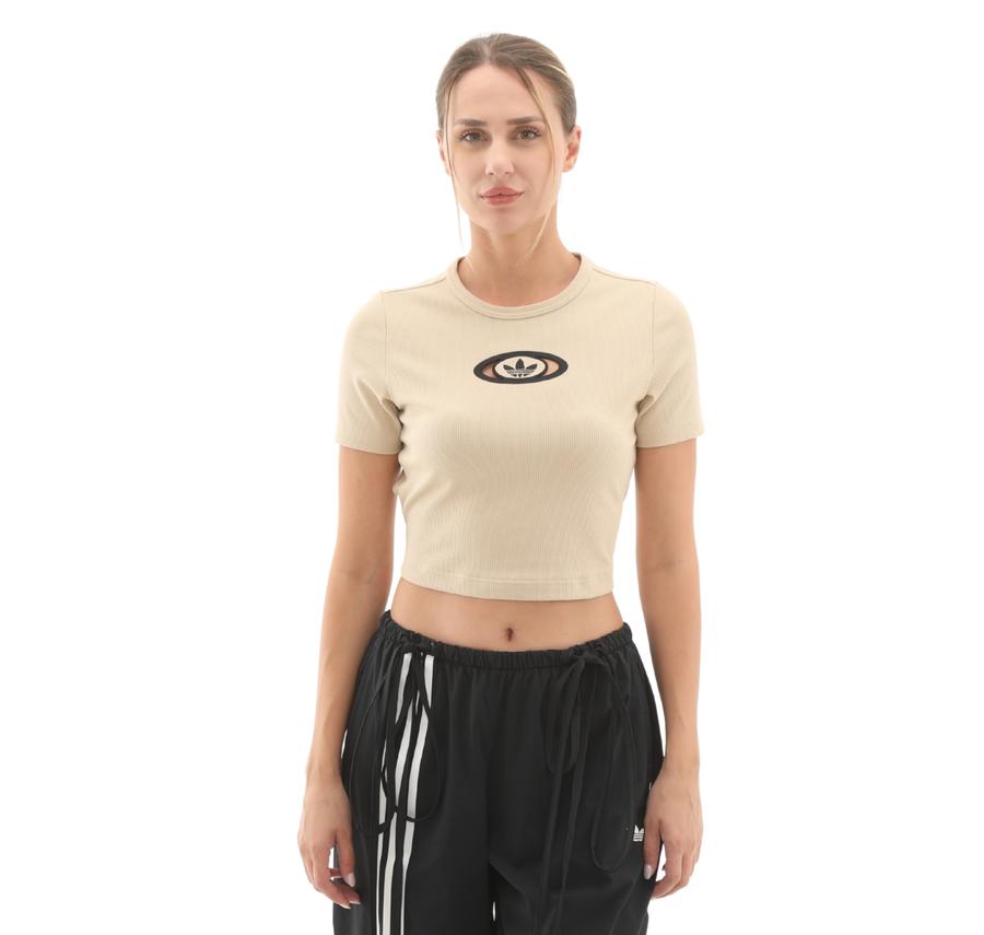 adidas Cut Out Rıb Tee Kadın T-Shirt Krem adidas Cut Out Rıb Tee Kadın T-Shirt Krem