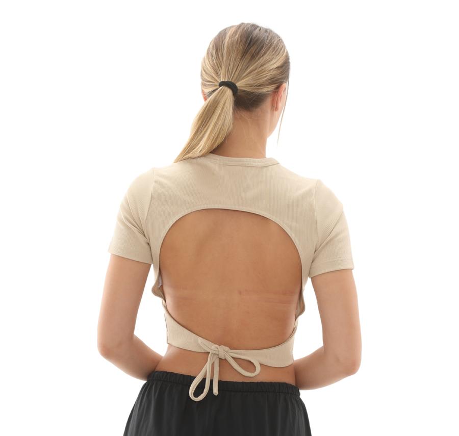 adidas Cut Out Rıb Tee Kadın T-Shirt Krem adidas Cut Out Rıb Tee Kadın T-Shirt Krem