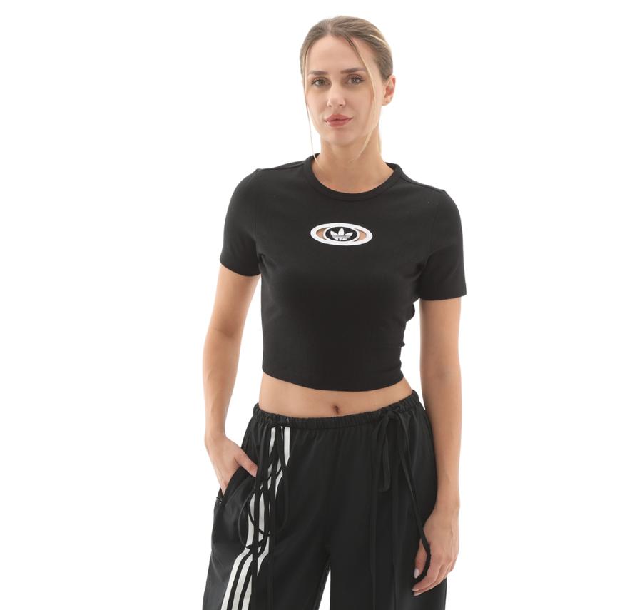 adidas Cut Out Rıb Tee Kadın T-Shirt Siyah adidas Cut Out Rıb Tee Kadın T-Shirt Siyah