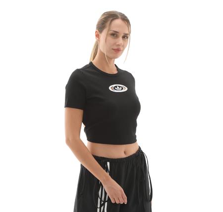adidas Cut Out Rıb Tee Kadın T-Shirt Siyah