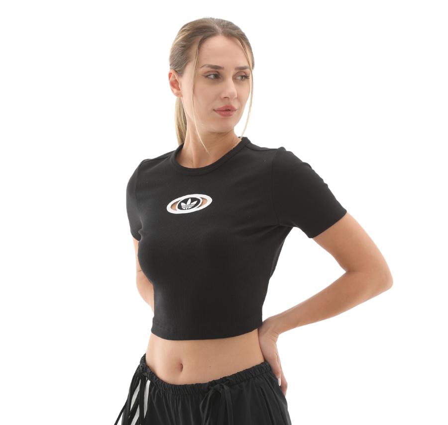 adidas Cut Out Rıb Tee Kadın T-Shirt Siyah adidas Cut Out Rıb Tee Kadın T-Shirt Siyah