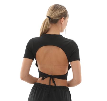 adidas Cut Out Rıb Tee Kadın T-Shirt Siyah
