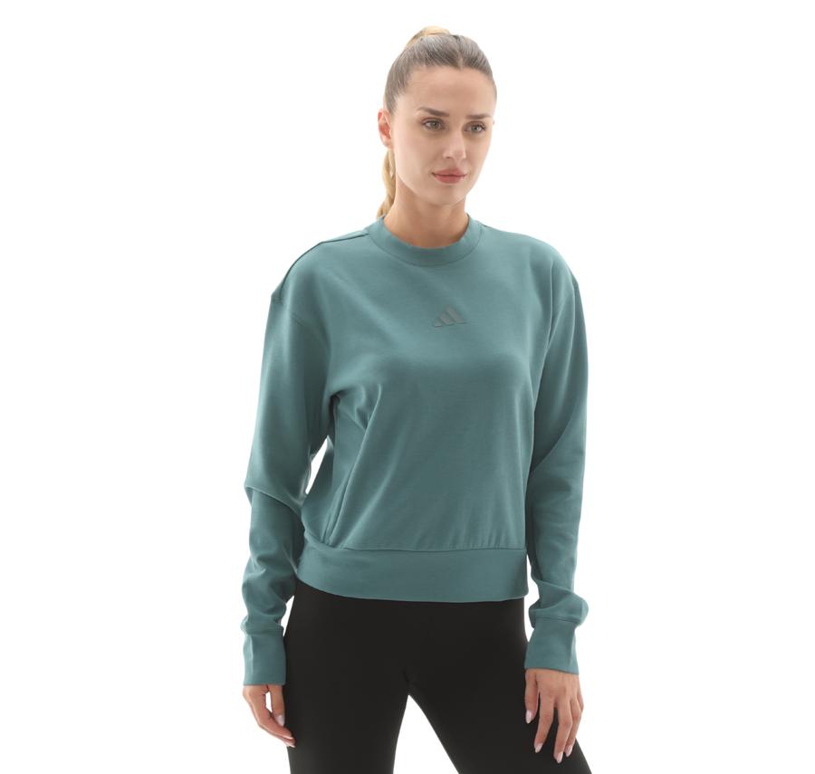 adidas D4T Knıt Crew Kadın Sweatshirt İndigo adidas D4T Knıt Crew Kadın Sweatshirt İndigo