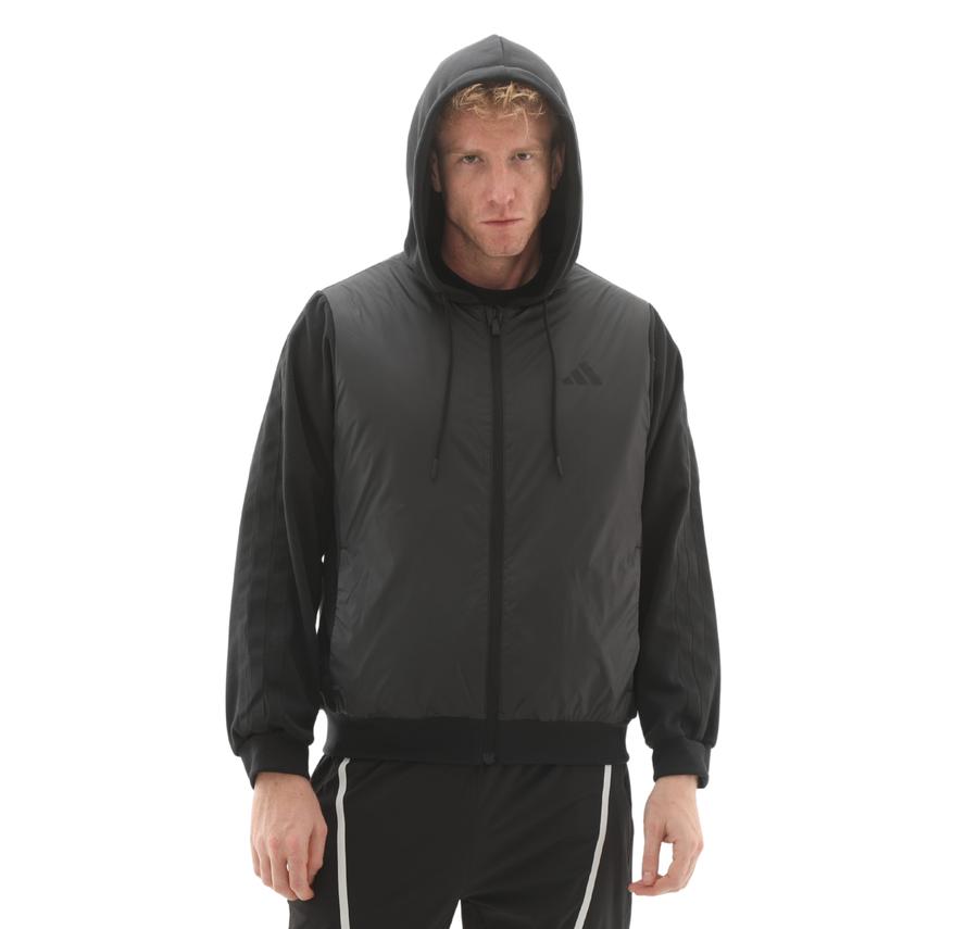 adidas Ess 3S In Hyb J Erkek Ceket Siyah adidas Ess 3S In Hyb J Erkek Ceket Siyah