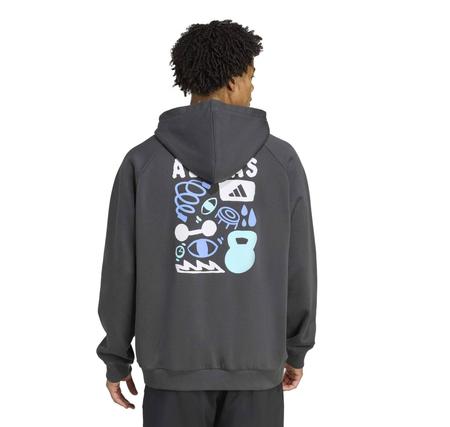 adidas Gfx Hoodıe Erkek Sweatshirt Gri