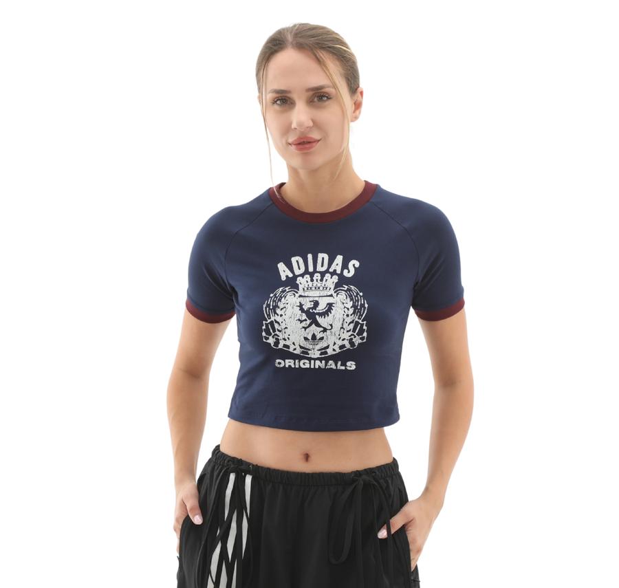 adidas Grfx Tee Kadın T-Shirt Mavi adidas Grfx Tee Kadın T-Shirt Mavi