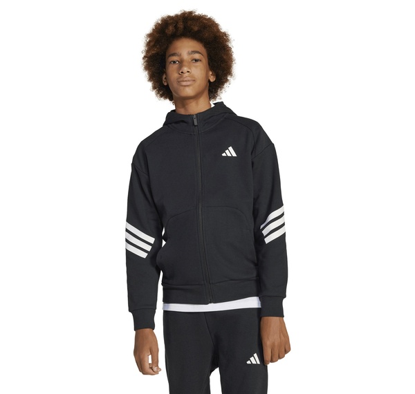 adidas J Fı 3S Fz Hd Çocuk Ceket Siyah adidas J Fı 3S Fz Hd Çocuk Ceket Siyah