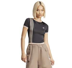 adidas Knıtted 3S Tee Kadın T-Shirt Siyah