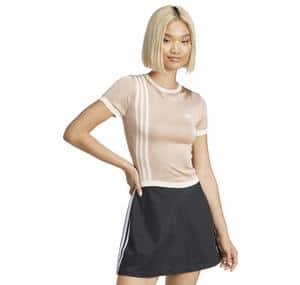 adidas Knıtted 3S Tee Kadın T-Shirt Krem