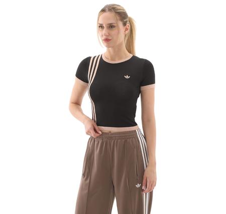 adidas Knıtted 3S Tee Kadın T-Shirt Siyah