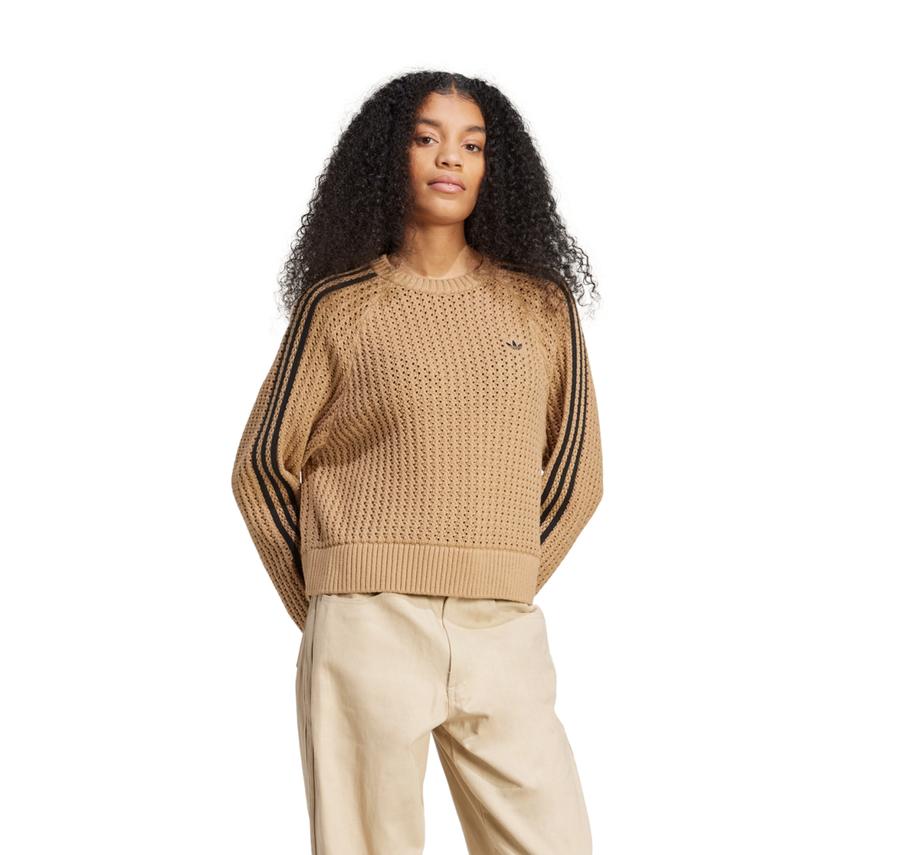 adidas Knıtted Crew Kadın Sweatshirt Kahve adidas Knıtted Crew Kadın Sweatshirt Kahve