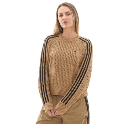 adidas Knıtted Crew Kadın Sweatshirt Kahve adidas Knıtted Crew Kadın Sweatshirt Kahve
