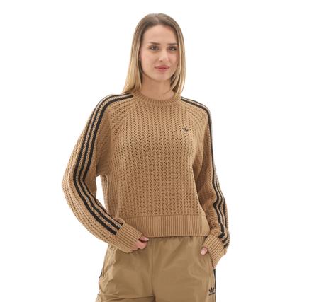 adidas Knıtted Crew Kadın Sweatshirt Kahve adidas Knıtted Crew Kadın Sweatshirt Kahve