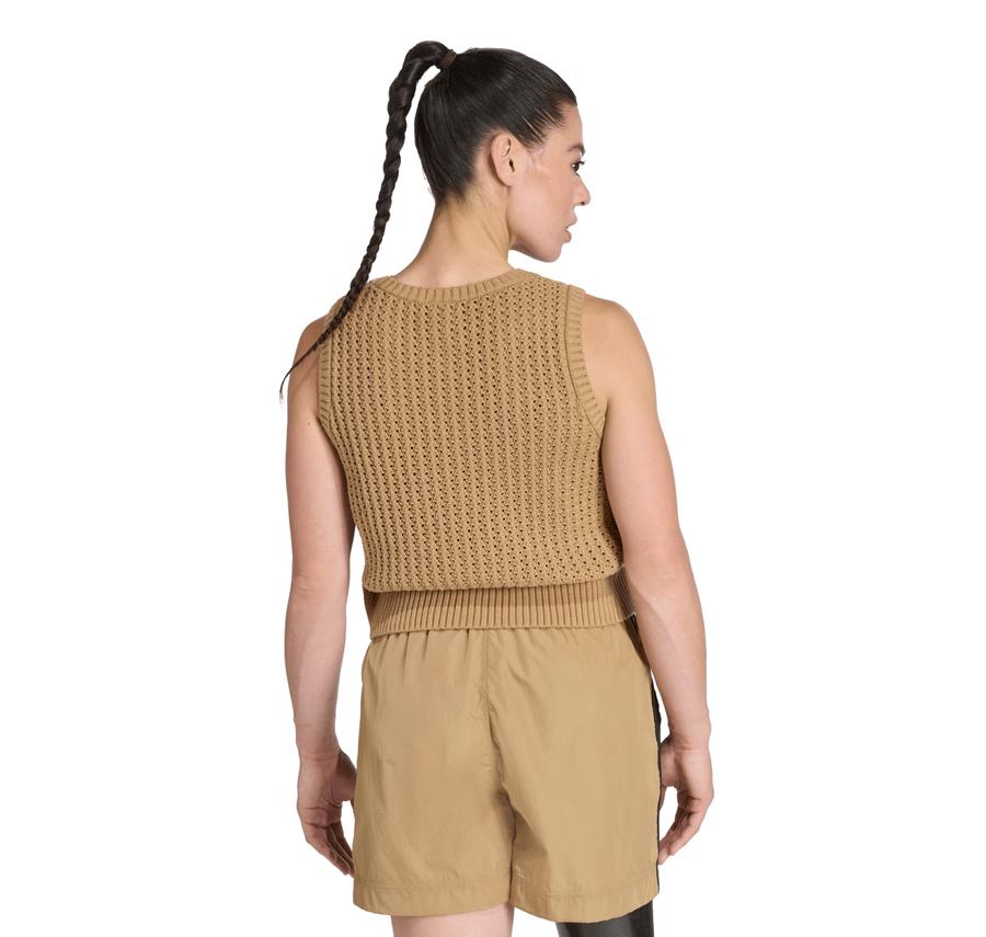 adidas Knıtted Vest Kadın T-Shirt Kahve adidas Knıtted Vest Kadın T-Shirt Kahve