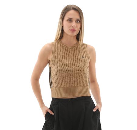 adidas Knıtted Vest Kadın T-Shirt Kahve adidas Knıtted Vest Kadın T-Shirt Kahve