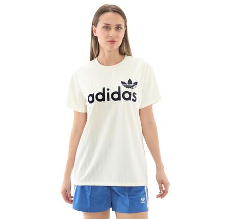 adidas Linear Graphic Boyfriend Kadın T-Shirt Beyaz