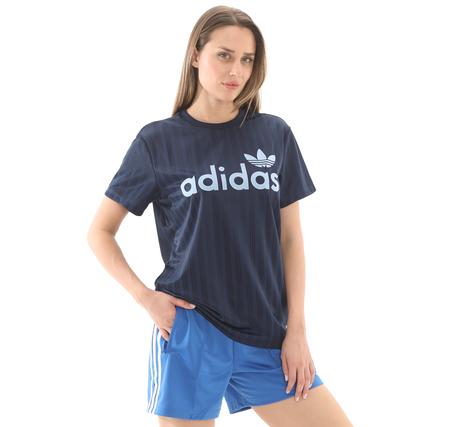 adidas Linear Graphic Boyfriend Kadın T-Shirt Mavi