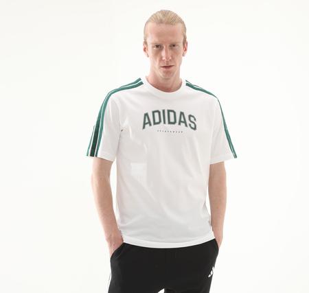 adidas M C Colleg Tee Erkek T-Shirt Beyaz