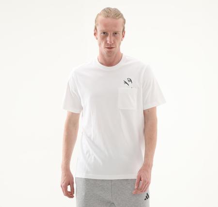adidas M L Slıde Pkt T Erkek T-Shirt Beyaz
