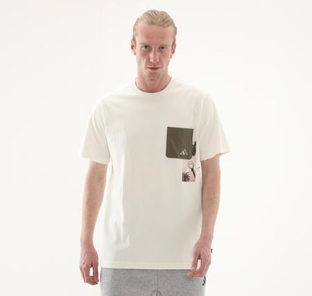 adidas M T Lens Pkt T Erkek T-Shirt Beyaz