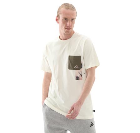 adidas M T Lens Pkt T Erkek T-Shirt Beyaz
