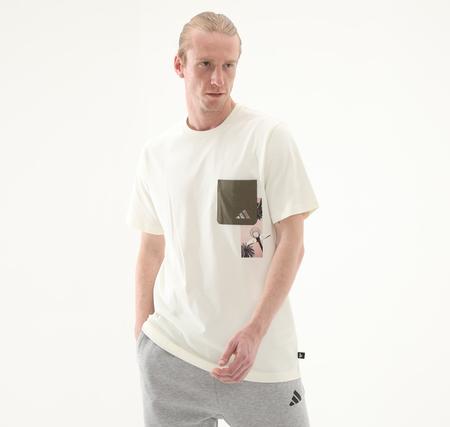 adidas M T Lens Pkt T Erkek T-Shirt Beyaz