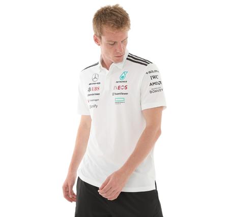 adidas Mercedes Tm Polo Wm Erkek T-Shirt Beyaz