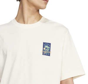 adidas Oll Badge Tee Erkek T-Shirt Krem