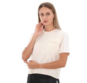 adidas Poplın Pocket T Kadın T-Shirt Krem