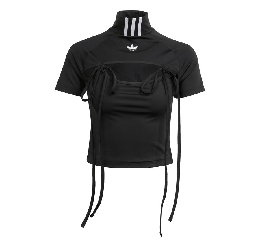 adidas Rıbbon Crop Top Kadın T-Shirt Siyah adidas Rıbbon Crop Top Kadın T-Shirt Siyah