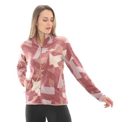 adidas Terrex Multi Printed Full-Zip Fleece Kadın Ceket Pembe