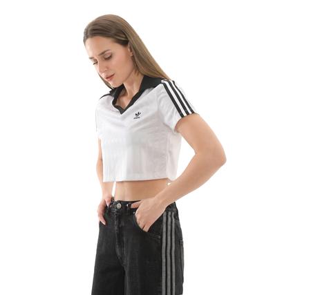 adidas V-Neck Polo Kadın T-Shirt Beyaz