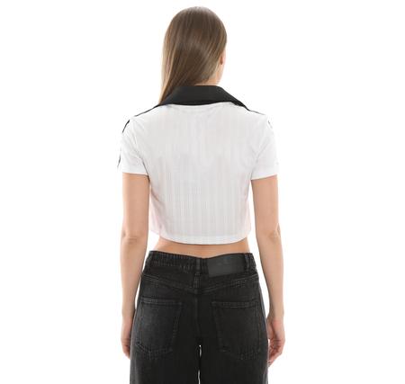 adidas V-Neck Polo Kadın T-Shirt Beyaz