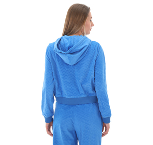 adidas Velour Zıp Hood Kadın Ceket Mavi